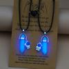 2 BUC Colier Magnetic Hexagonal Luminos pentru Cuplu cu Pandantiv Geometric din Piatră Naturală Romanticoasă Colier Astronaut pentru Femei