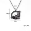 Nordic Celtic Viking Soaring Eagle Stainless Steel Men's Pendant Necklace