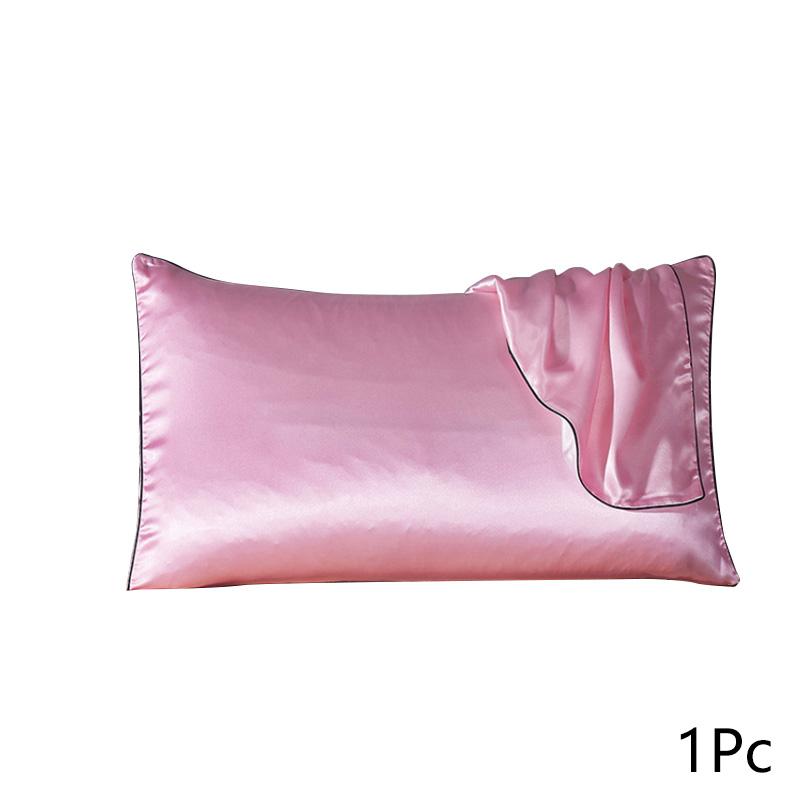 Silk Stain Pillowcase Natural Ice Silk Pillow Cover Solid Color Silky Pillow Case Soft Glossy Washable Cushion Cover Home Decor