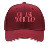 GOASK YOUR DAD  Adjustable Snapback Lightweight Breathable Unisex Hat for Unisex  Women YK Style S Sandwich Baseball Cap