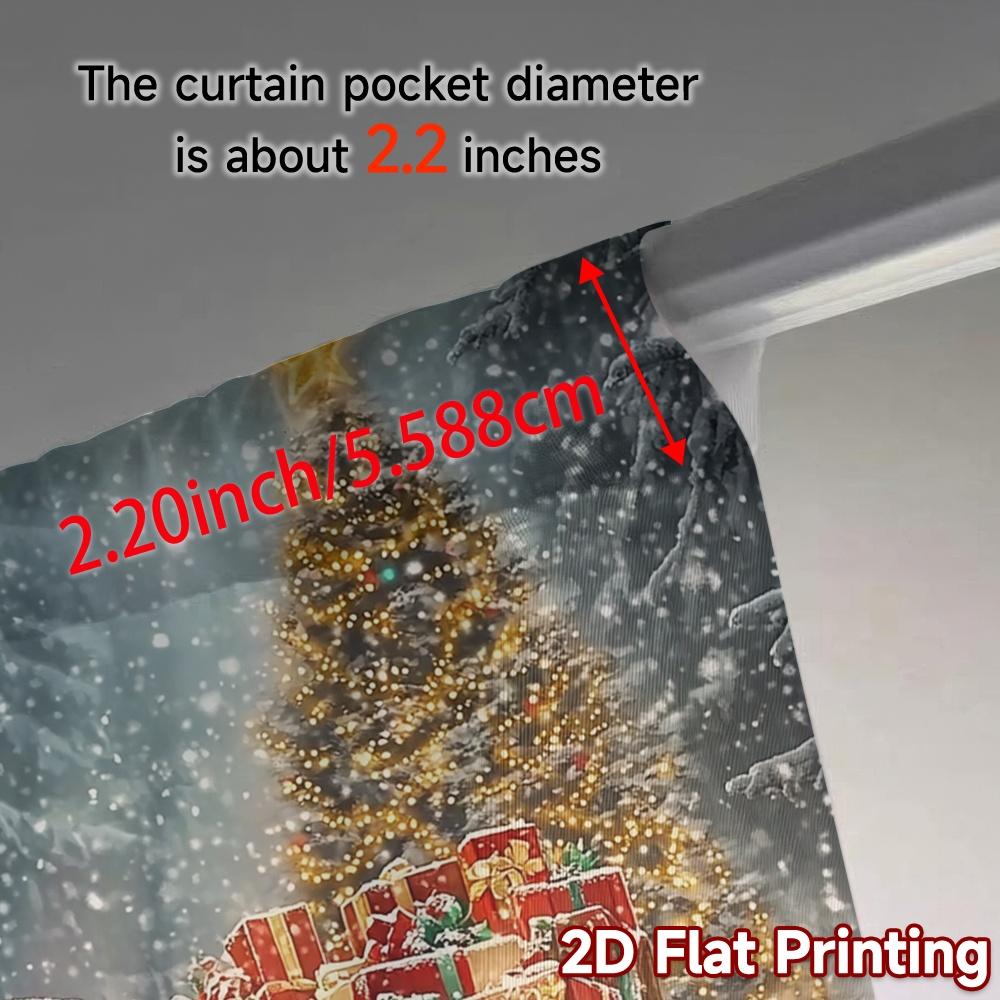 2pcs,Curtains Christmas Tree Sleigh Reindeer Snow (3) Print Popular Curtains 100% Polyester Curtains Festive Perfect for