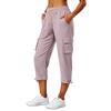 Pantalones Cargo de Secado Rápido para Mujer con Cordón Ajustable Corte Holgado Casual para Trabajo Senderismo al Aire Libre Viajes Ligeros