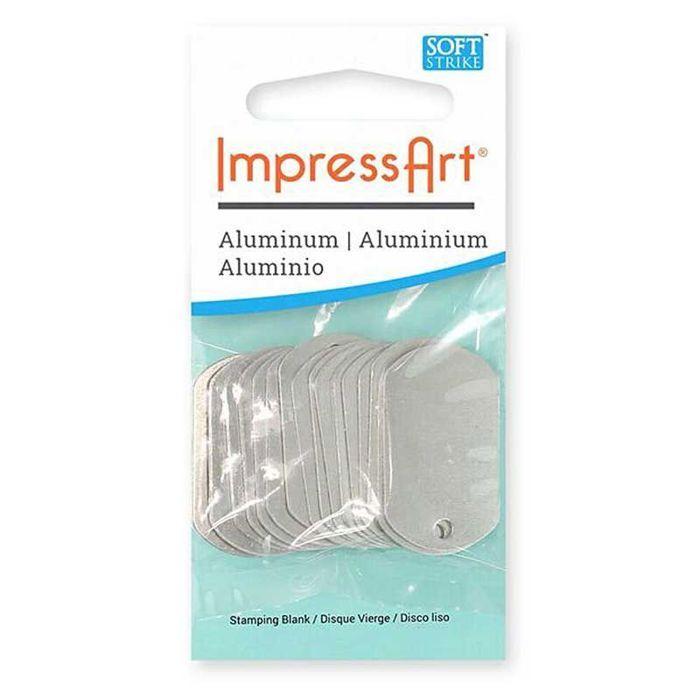 Étiquette aluminium - ImpressArt - 3 x 2 cm - 13 pièces - Couleur argent - Unisexe