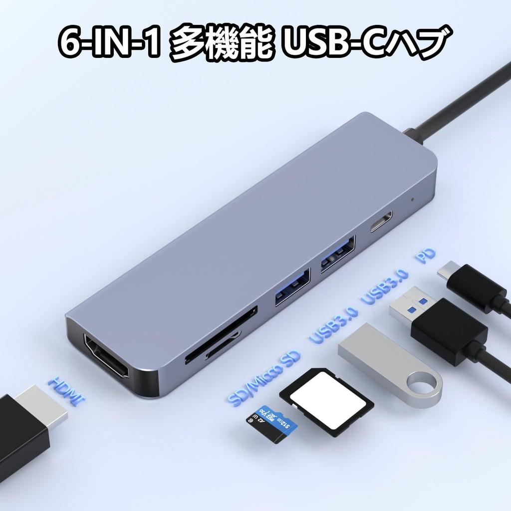 Hub with 4K HDMI Video PD 100W Fast USB Data and SD TF Card HDMI Type C Adapter for Working from No Setup Compatible with MacBook iPad Surface and