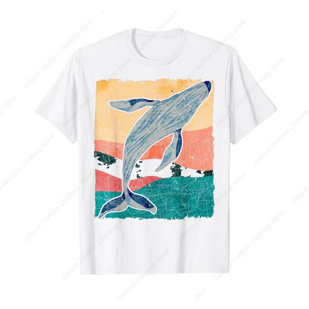 

Футболка с изображением морского существа, морского млекопитающего, животного, горбатого кита в стиле ретро XXXXL бежевый