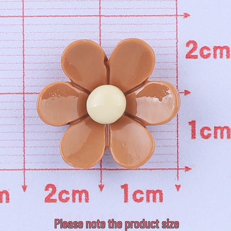 Glossy Six-Petal Flower Resin Accessory: DIY Cream Glue Phone Case Ornament, Hair Clip, and Drop Oil Headdress Material.