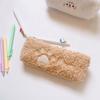 Hairy Cute Kawaii Cat Paw Plush Pencil Bag Case Girl Supplies Simple Student Stationery Pen Case Storage Bag Gifts For Kids