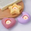 DIY Eid Crescent Moon Star Candle Holder Silicone Mold 3D Heart Candlestick Resin Gypsum Mould Ramadan Ornament Tools Home Decor