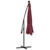 Cantilever Umbrella with LED Lighting Steel Pole Burgundy Red 350 Cm