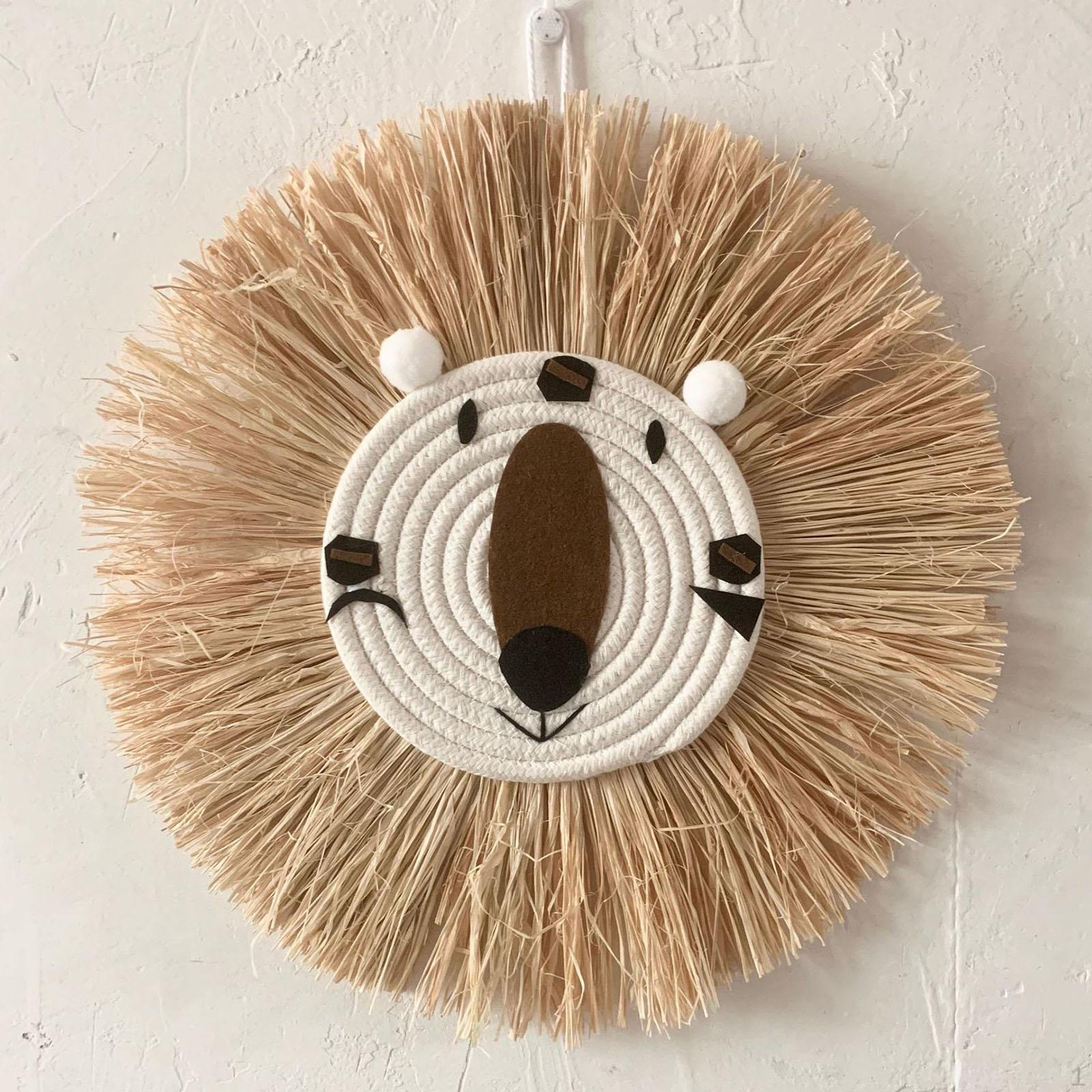 

Соломенный настенный декор, гобелен ручной работы с веревкой, хлопчатобумажная нить ручной работы, 40 см для кухни и дома C