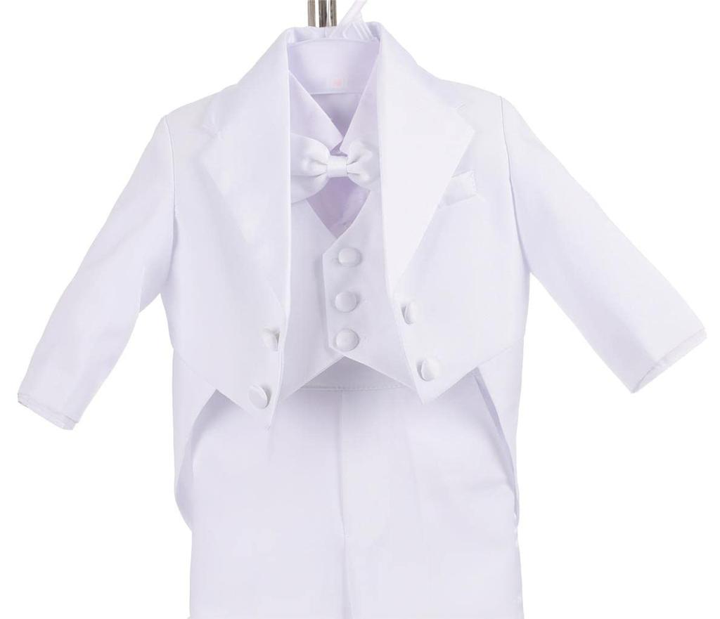 Dressy Daisy Baby Boys Formal Long Perfect for School Entrance Baby Shrine and Size 9 White Suit, Sleeve, 5-Piece Set, Ceremonies, Weddings, Showers,