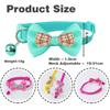 Cute Plaid Bow Tie Pet Collar Adjustable Polyester Dog Cat Necklace Bell Charm Colorful Checkered Design Winter/Spring Summer