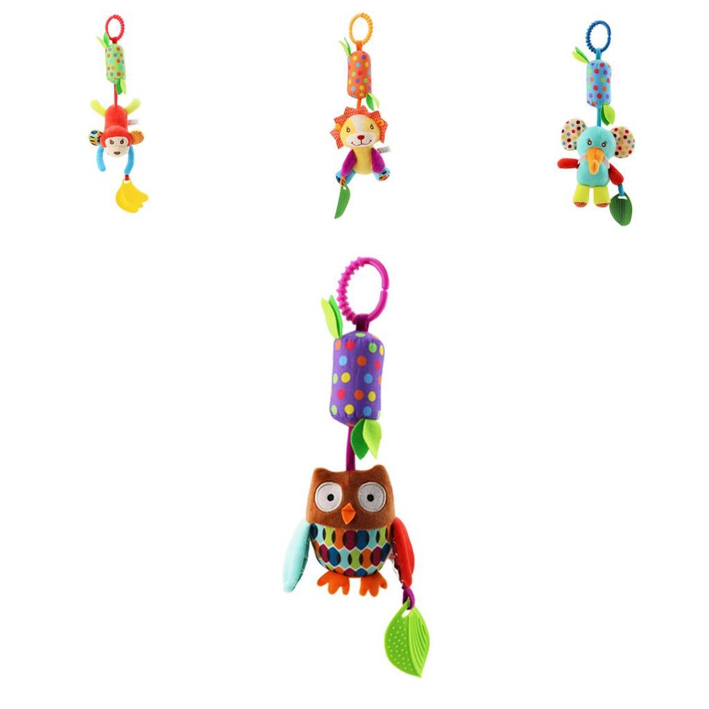 Skk New Animal Wind Chime Bed Hanging Pushchair Pendant With Bell Teether Plush Toy Manufacturer Supply