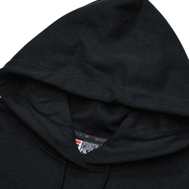 FILA Classic Loose Kangaroo Pocket Casual Letter Hoodie Long Sleeve Sweatshirt Women sweatshirt Black F11W249215F-BK