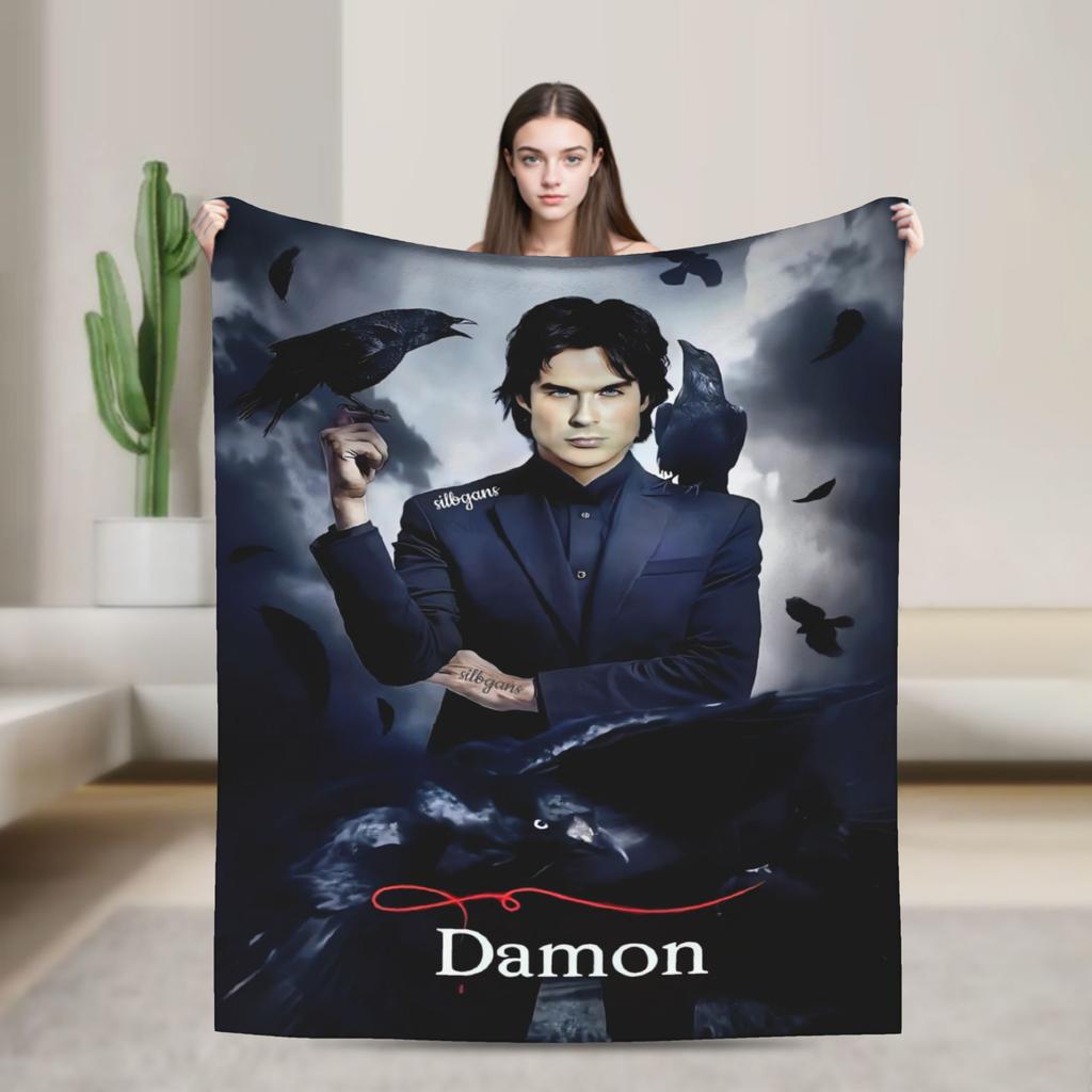 Soft Warm Blanket Decorative The Vampire Diaries Bedding Throws Flannel Bedspread For Couch Bed Pattern Sofa Bed Cover