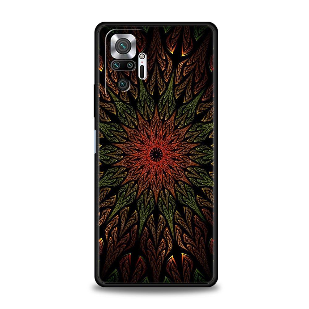 Retro Circular Totem Design Phone Case Cover for Redmi 14C 10C Note 15 14 13 12 10 11 K40 Pro Plus 5G Shockproof Soft TPU Shell