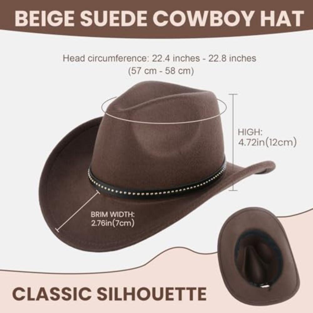 Felt Cowboy Hat Wide Brim Party Cosplay Hat Classic Jazz Hat