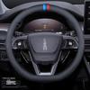 Premium Genuine Leather Steering Wheel Cover for Lincoln Z, Corsair, Navigator, MKC, MKZ, Nautilus – All-Season Protection.