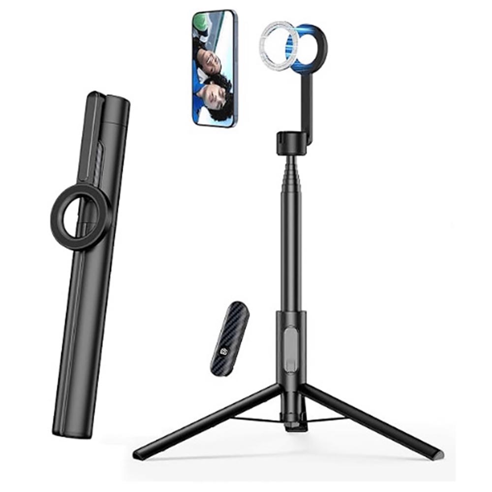

Magnetic Selfie Stick with Tripod Bluetooth Remote For iPhone16 15 Xiaomi Samsumg For Travel Vlog/Live Streaming/Video Recording чёрный