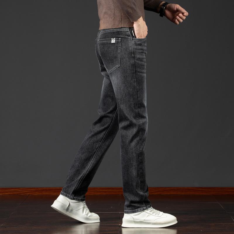 Autumn And Winter New Light Business Straight Leg Elastic Jeans Men'S Korean Version Trendy Versatile Quality Casual Pants