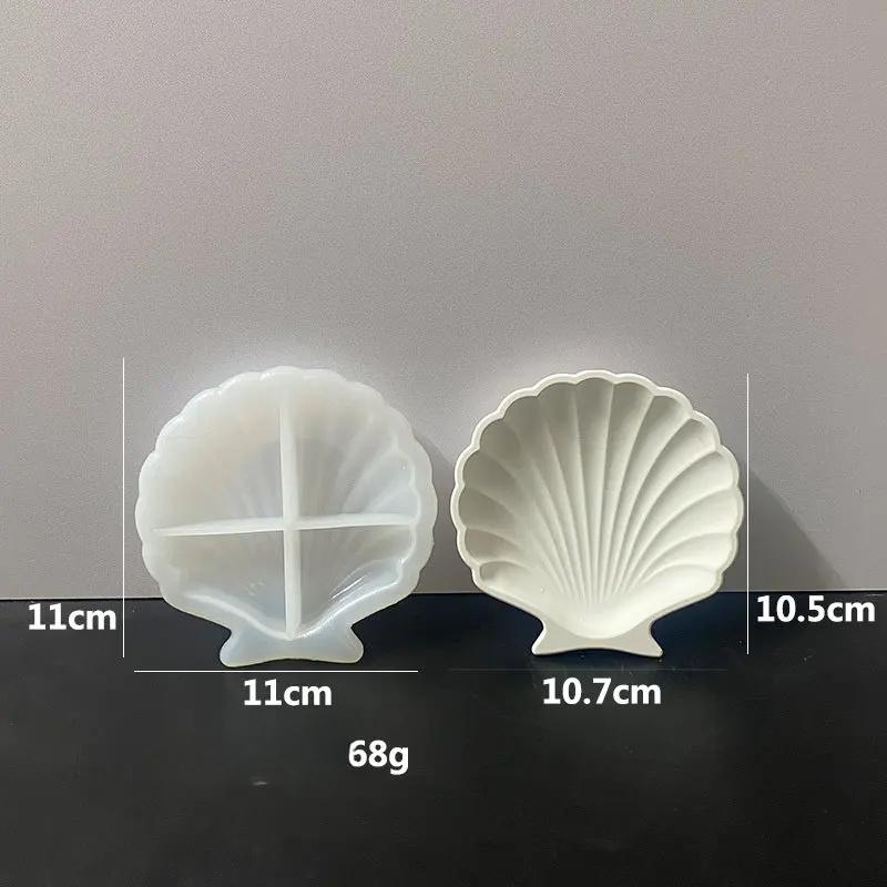 3D Shell Silicone Mold Diy Epoxy Resin Jewelry Dish Scallop Dish Storage Tray Drip Ocean Style Candlestick Plaster Mold