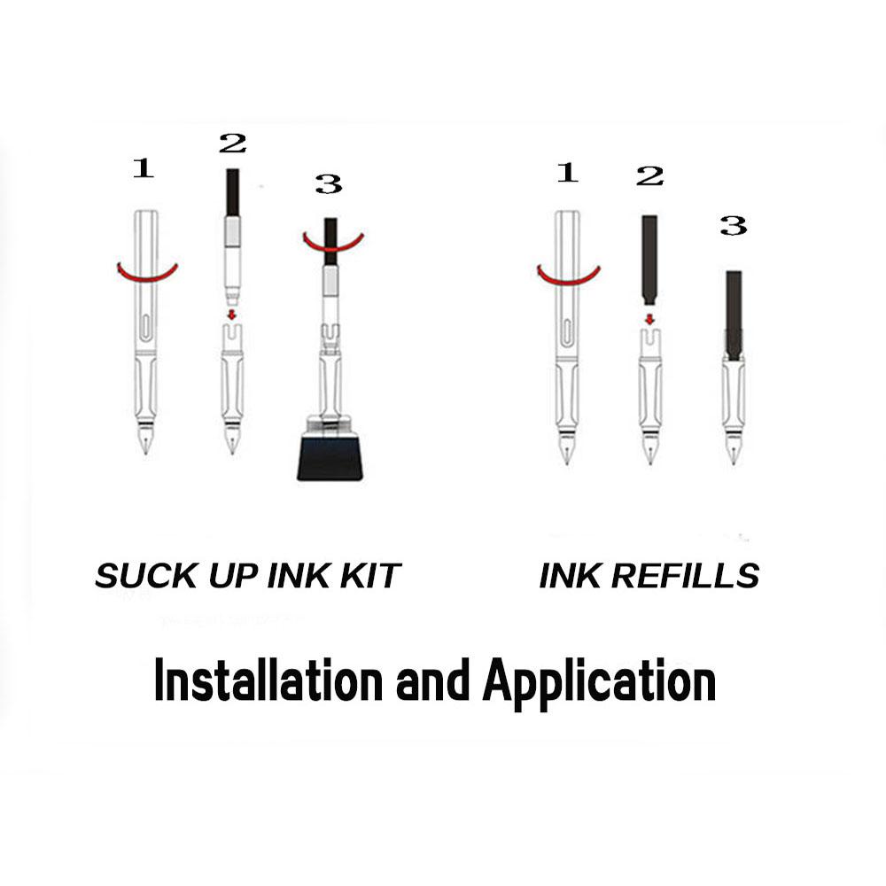 3pcs Student Erasable Fountain Pen with 20pcs Ink Catridges for School Writing Materials 0.38mm Iridium Nib