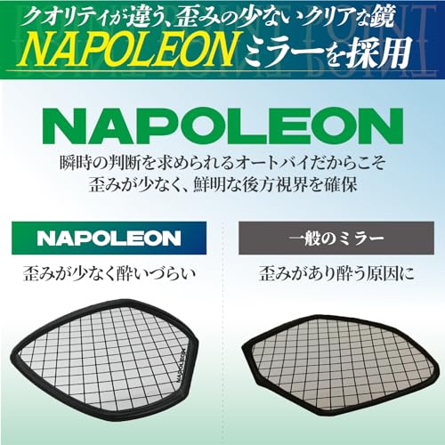 Tanax Napoleon Radical Motorcycle Mirror, Black, Left/Right Compatible, 8mm Standard Thread, AU-8