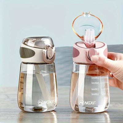 Cute Summer Straw Water Bottle Portable Kids Tumbler Lightweight Drinking Cup for Students BPA-Free Hydration Bottle