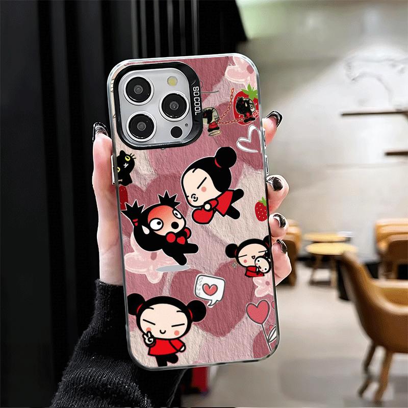 Cartoon Cute Pucca Garu Soft Phone Case for iPhone 15 16 17 Pro Max 17Air 16E 14 Plus 13 12 Mini Shockproof Cover Back Shell