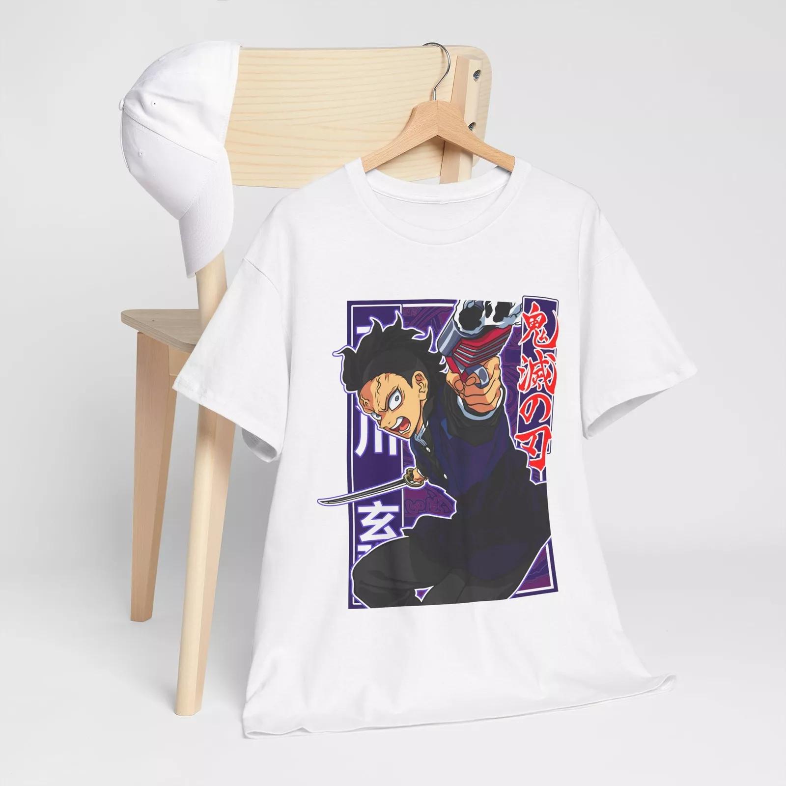 

Футболка Генья Шинадзугава Kimetsu No Yaiba Истребитель демонов Танджиро Футболка Все размеры Лето Новинка Мужская Женская Уличная одежда 3XL