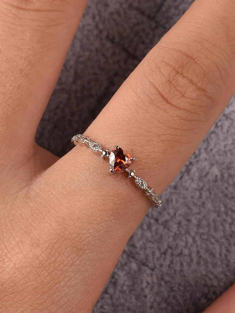 925 Sterling Silver Zircon Simplicity Love Heart Ring For Women Engagement Wedding Fashion Luxury High Quality Fine Jewelry