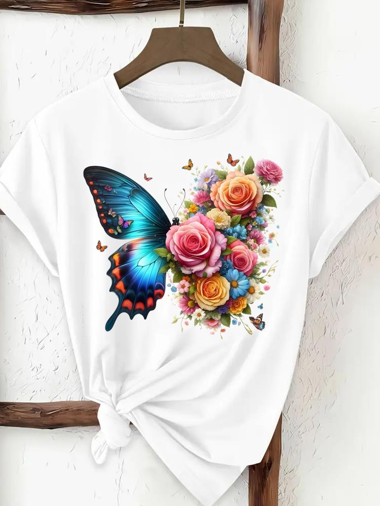 (Asian Size) love heart lovely Print Female Clothing T Shirt Woman Women Fashion Tee Top Short Sleeve Graphic T-shirts