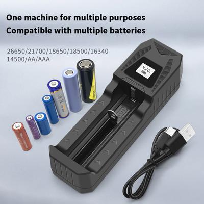 USB-Ladegerät Intelligentes LCD-Akku-USB-Ladegerät - 1/2/4 Steckplätze für 18650 4,2V Li-Ion & 1,2V Ni-MH AA/AAA Akkus