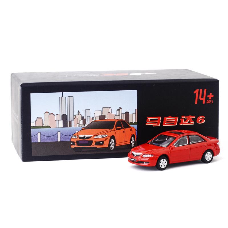 

1/64 Mazda 6 Миниатюрная модель, Премиум Классическая игрушечная машинка Свободные колеса Литой цинковый сплав Металлическая коллекция Подарочная красный