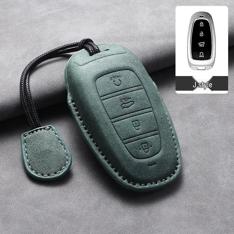 Hyundai Tucson 2023-24 L Key Case: Lambskin Leather Protective Shell for Men & Women, Full Wrap.