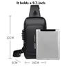 Men'S Chest Bag - Anti-Theft Crossbody Sling with USB Charging Port, Sport & Travel Messenger Pack