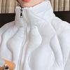 Daunenjacke für Damen, mittellang, Stehkragen, koreanische Winterversion, glänzende Overknee-Wattierungsjacke, große Größe, lockere, einfarbige Mäntel
