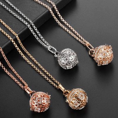 Rhinestone Lantern Incense Burner Cage Necklace - European & American Style