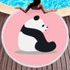 3D Panda Print Round Beach Towel Lovely Panda Beach Blanket Soft Microfiber Sand Free Absorbent Towel for Camping Outdoor Picnic