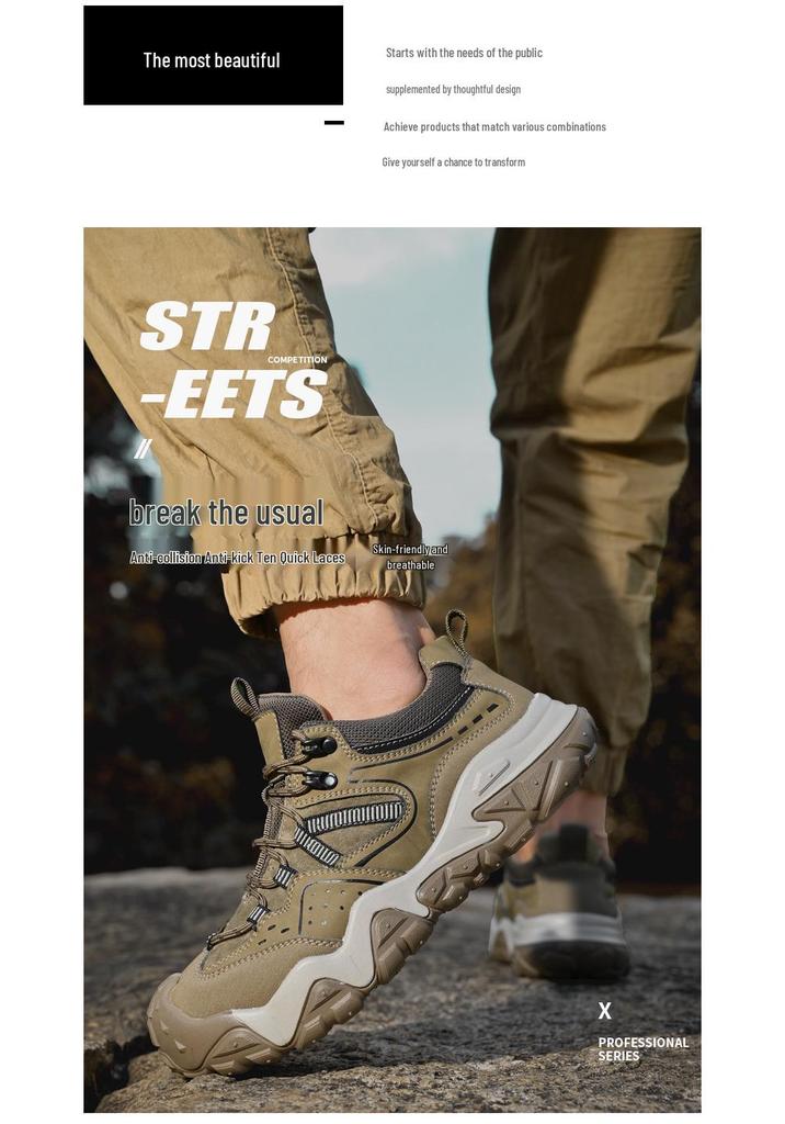 Men's Cross-Border Tactical Hiking Boots - Spring/Autumn Breathable, Wear-Resistant, Lightweight Casual Mountaineering Shoes