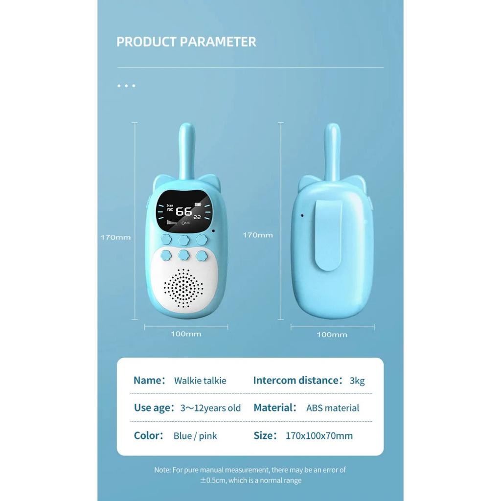 New Walkie Talkie 2pcs Kids Long Distance Electronic Toys Children Baby Radio Phone for Boys Girls Christmas Birthday Gift