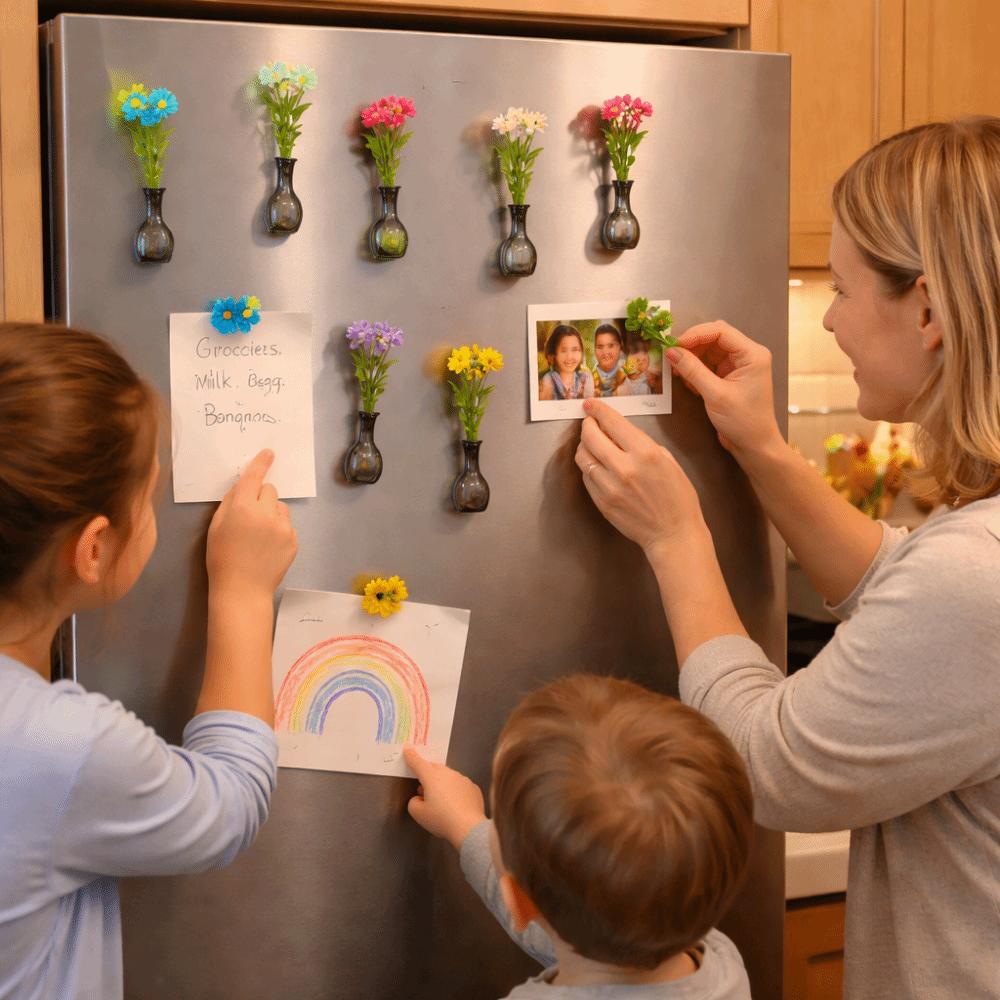 Exquisite Mini Vase Magnets 3D Magnetic Glass Vases Funny Refrigerator Magnets Kitchen Decor