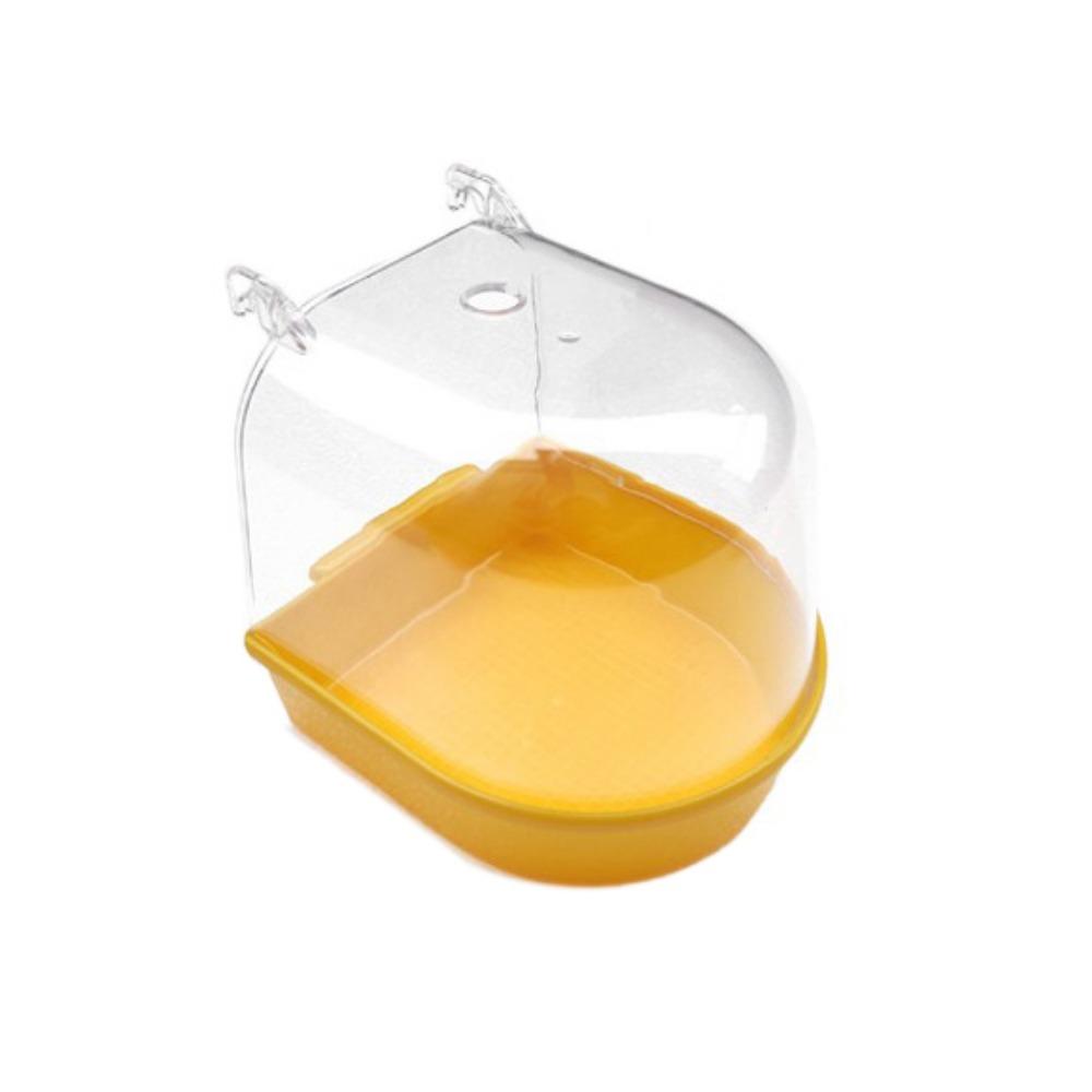 

on Cage Pet Cleaning Plastic Box Bird Supplies Birdbath Parrot Bathing For Pet Shower Bird Bathtub жёлтый