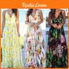 Elegant Women's Boho Long Maxi Dress With Floral Prints For Summer Parties And Beach Events