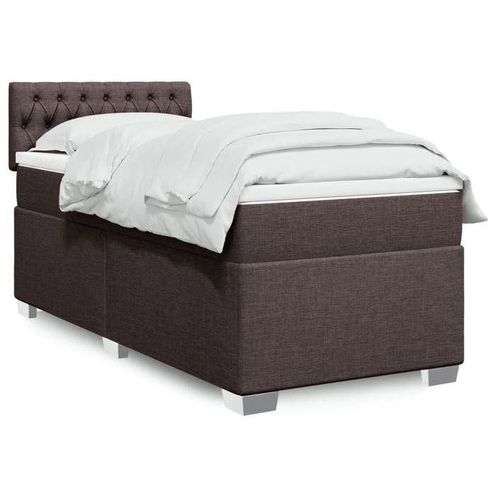 VidaXL Sommier à lattes de lit avec matelas Marron foncé 90x200 cm 3285781