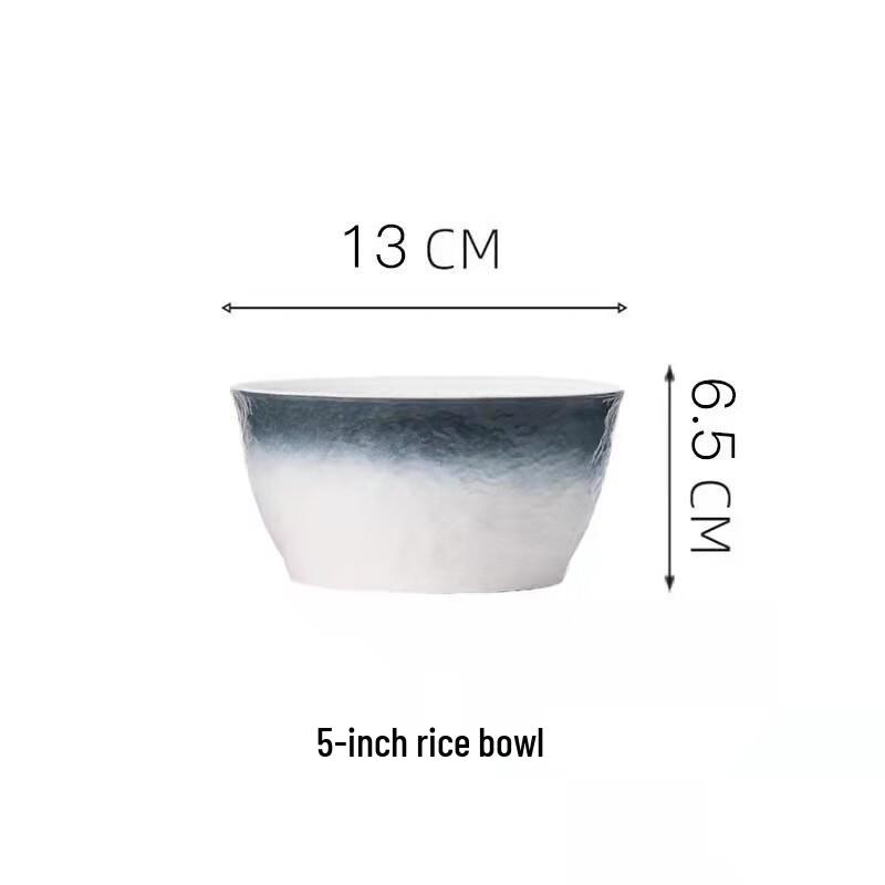 ZISIZ Nordic Ceramic 5-inch Grey Bowls (Set of 2)