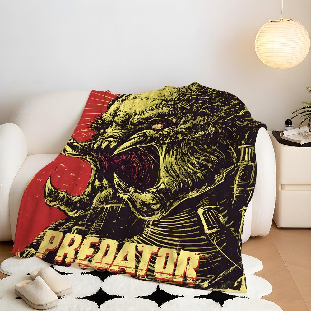 Movie P-Predator Throw Flannel Throw Blanket, Lightweight Cozy, Durable Washable cute Cool