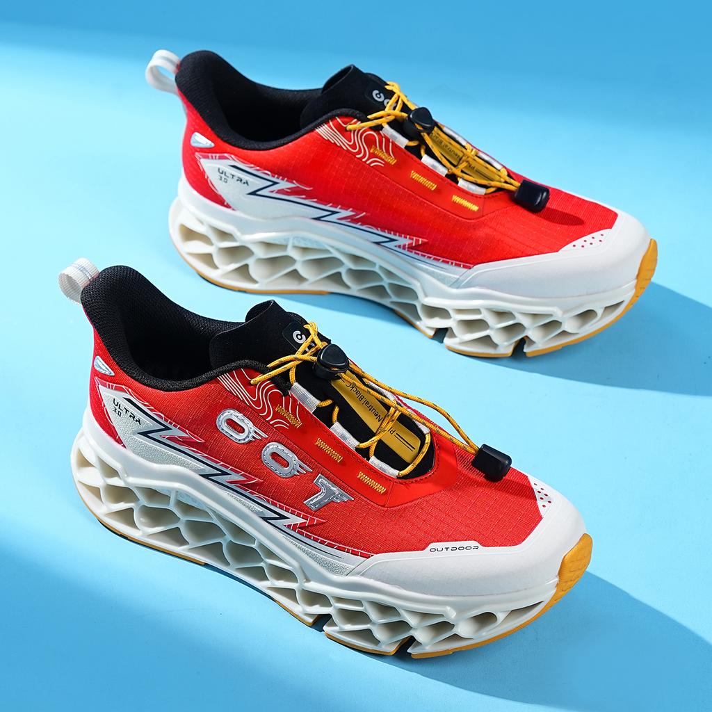 Men 3D Printed Outdoor Shoes Lightweight Breathable Trail Sneakers Futuristic Sport Walking Shoes for Hiking Travel Summer