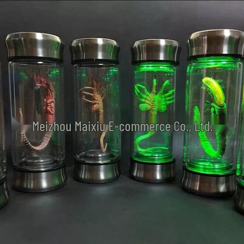 Glow-in-the-Dark Alien Facehugger & Chestburster Glass Souvenir