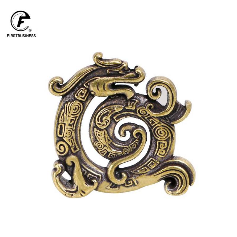 Solid Copper Incense Stick Holder Disc Dragon Small Ornaments Creative Vintage Brass Censer Home Decor Incenses Burner Keychains
